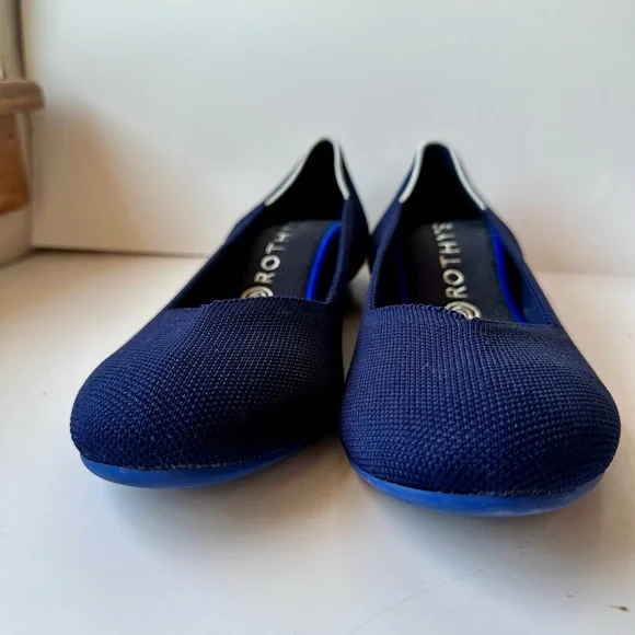 Rothy’s The Flat Round Toe Maritime Navy Slip On Knit Size 11 Ballet - Picture 10 of 12
